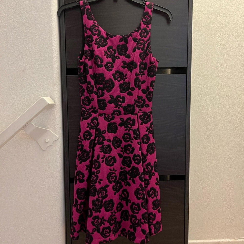 Aqua floral appliqué dress